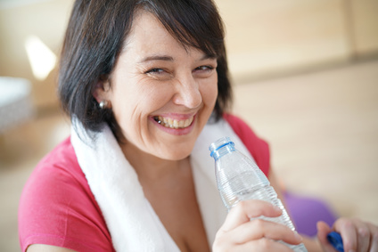 lady drinking water